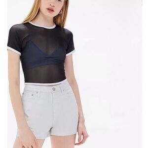 UO BDG Girlfriend High-Waisted Denim Short – Shimmer Denim